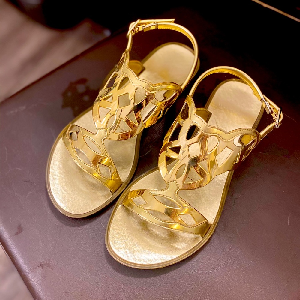 Stuart Weitzman Gold Jelly Sandals - barely worn!